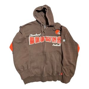 Hands High Cleveland Browns Men’s Full Zip Hoodie Sweatshirt Size Xl Brown